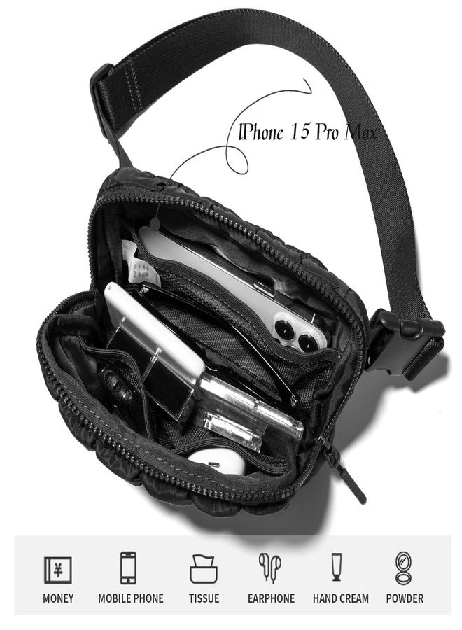 Gitus Trending Gifts for Women Puffer Crossbody Bags for Women Belt Bag Fanny Pack with Adjustable Straps Lightweight Quilted Puffy Bag Woman Gifts (Black) - Image 5